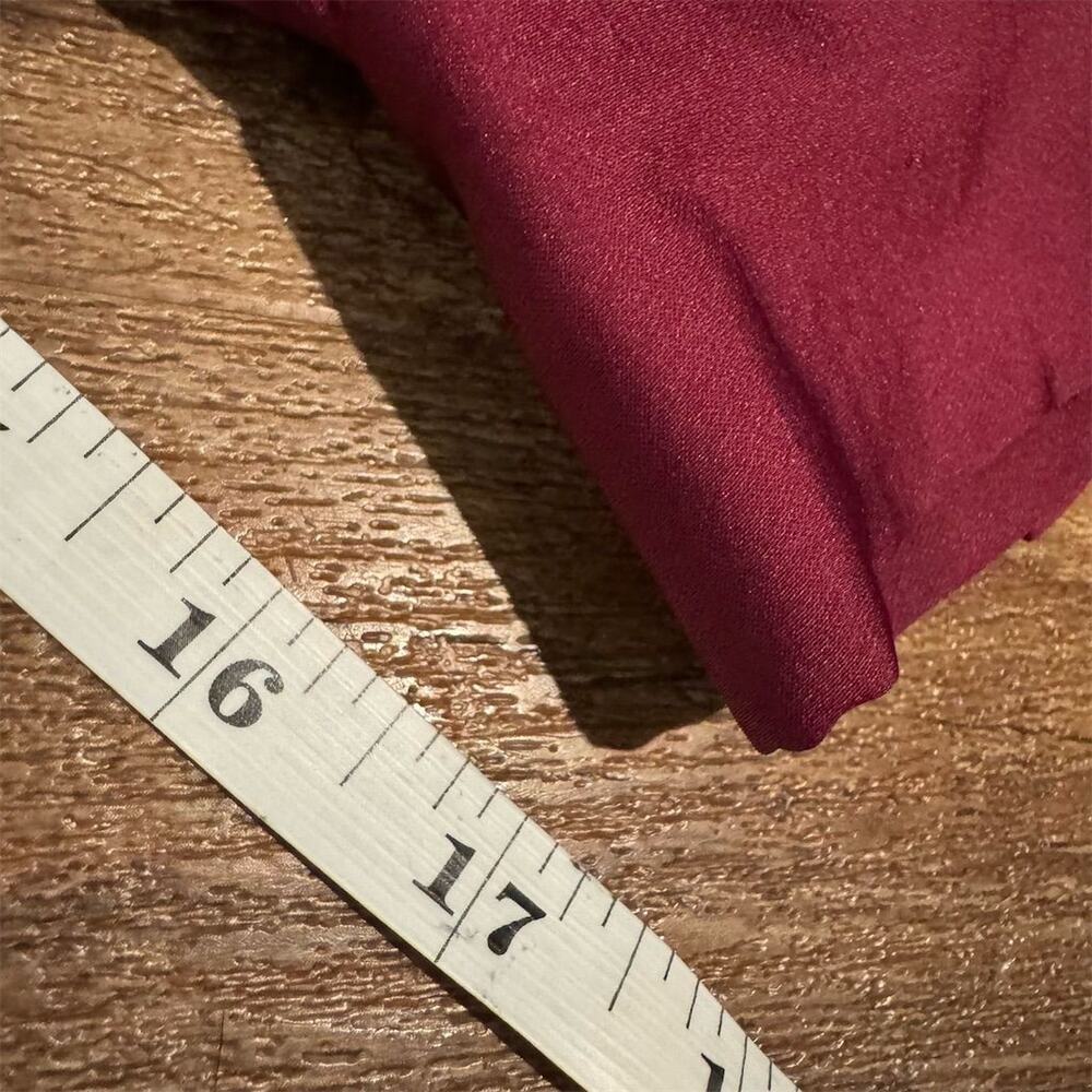 by Anthropologie Red Satin Wrap Blouse Size 6 V-Large Bow Glam Holiday READ - Picture 9 of 9